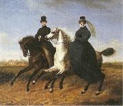 Marie Ellenrieder General Krieg of Hochfelden and his wife on horseback, Spain oil painting artist